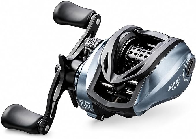 DC Baitcasting Reel, Digital Control Anti-Backlash, 7. 1:1 Gear Ratio, 6+1 Bearings, Ultralight for Bass Freshwater