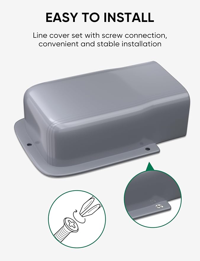 4" Entry Wall Cover Line Cover Set Parts PVC Accessory for Decorative for Ductless Mini Split, Central AC and Heat Pumps, Grey