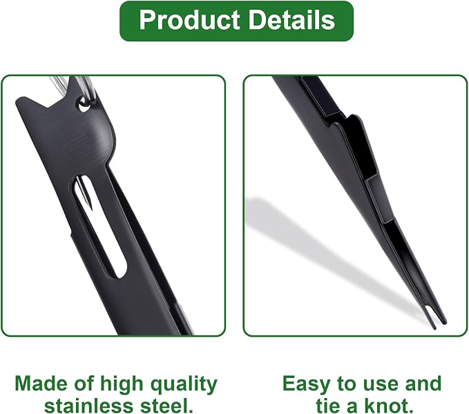 HINZIC 2 Pack Fast Knot Tyer for Fishing Line, Stainless Steel Quick Fly Nail Knot Tying Tool Equipment for Fishing Hooks Lures Ties