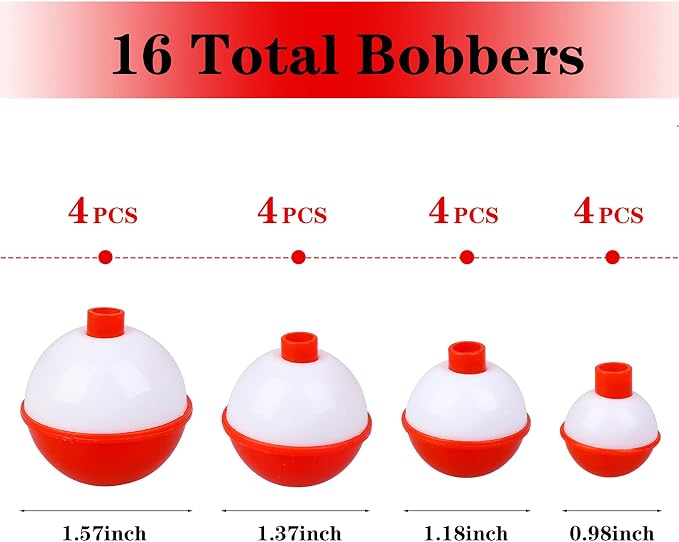15pcs/16pcs Fishing Float Bobbers Set - ABS & Foam Material, Weighted Design, Multiple Sizes & Vibrant Colors, High-Visibility Tackle Accessories for Freshwater & Saltwater Angling