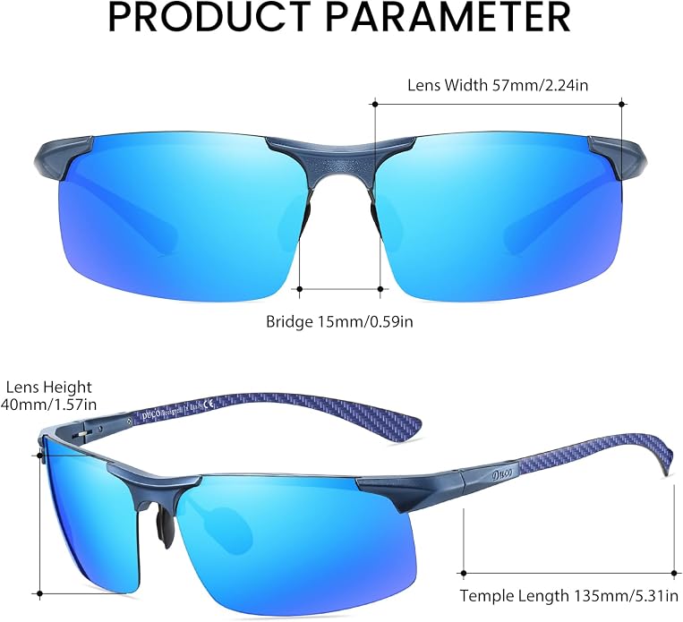 DUCO Polarized Sunglasses Mens Ultralight Carbon Fiber Sun Glasses for Men Driving Sports Fishing UV400 Protection DC8277
