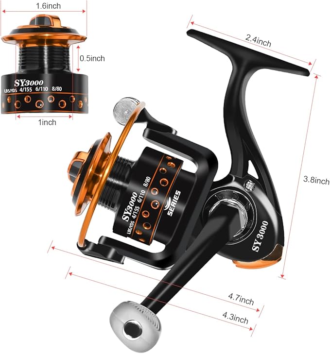 Summer and Centron Spinning Reels, 12 +1 BB Light Weight & Ultra Smooth Reel for Ice/Summer 3000/1000 Fishing Reel by QINGLER