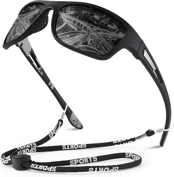 WEAROYO Polarized Sports Sunglasses for Men Women,Fishing Driving Rectangular Goggles UV400 Protection