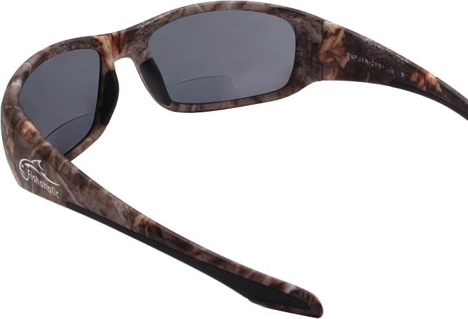 Fishoholic Polarized Bi-Focal Fishing Sunglasses with Reader Magnification (1.5x, 2.0x, 2.5x Options) and UV400 Protection