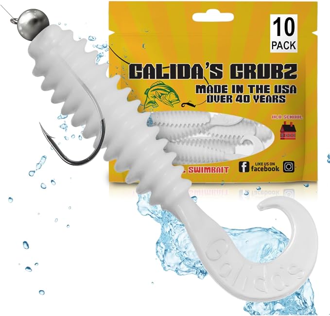 Galida's Grubz Soft Plastic Fish Bait Lures for Fishing | Fishing Bait Lure with Deep Ribs | Great for Beginners and Advanced Fishermen