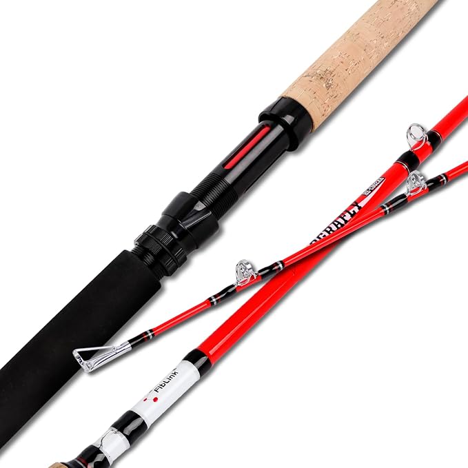 Fiblink Catfish Fishing Rods 7'6"/8'/9'/12' Catfish Pole 1 Piece/2 Piece Portable Travel Cat Catfishing Casting Rod (Medium Heavy/Heavy/Extra Heavy)