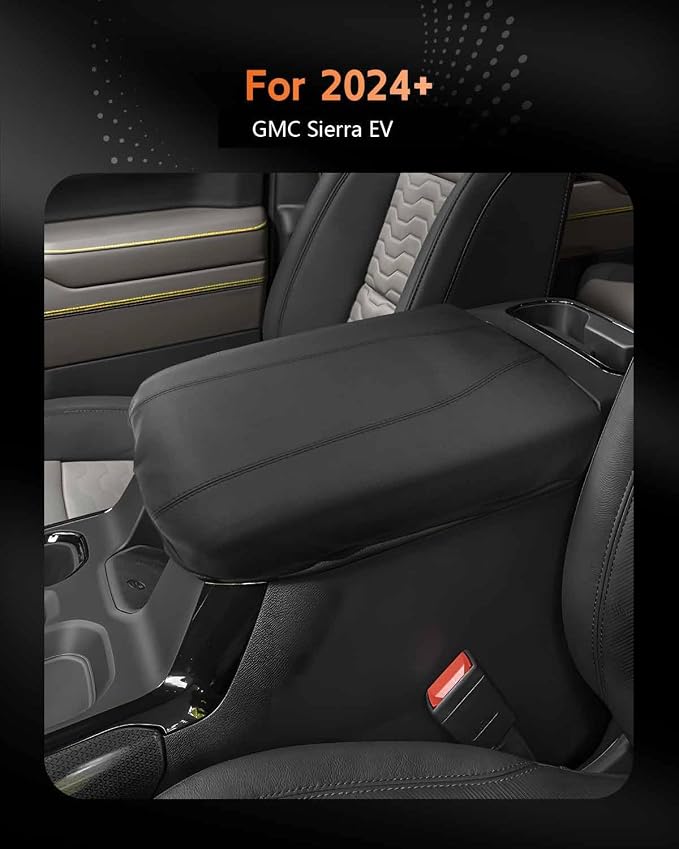 CDEFG for 2024 2025 2026 GMC Sierra EV Center Console Cover Armrest Box Cover Sierra EV Accessories Console Arm Rest Protector