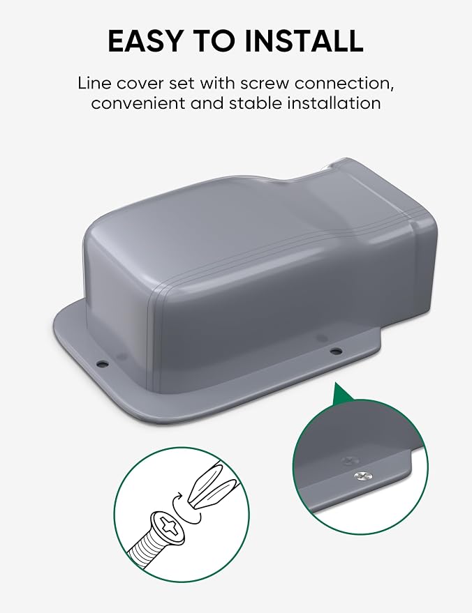 3" Entry Wall Cover Line Cover Set Parts PVC Accessory for Decorative for Ductless Mini Split, Central AC and Heat Pumps, Grey