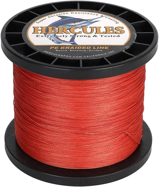 HERCULES Cost-Effective Super Strong 4 Strands Braided Fishing Line 6LB to 100LB Test for Salt-Water, 109/328 / 547/1094 Yards (100M / 300M / 500M / 1000M), Diam# 0.08MM - 0.55MM, Hi-Grade