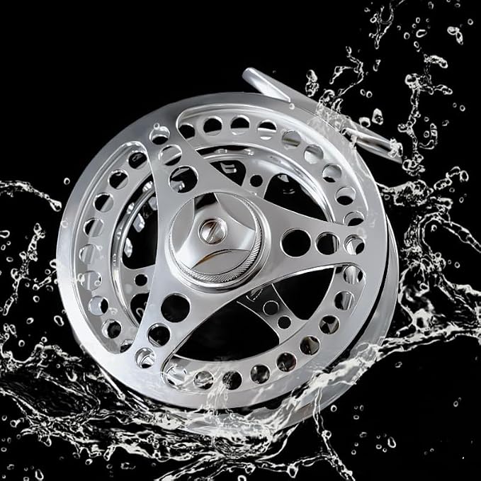 EX-ALC Fly Reel 3/4 5/6 7/8 9/10WT CNC Machined Large Arbor Aluminum Fly Fishing Reels Silver/Gunsmoke Fly Reels