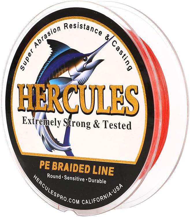 HERCULES Cost-Effective Super Cast 8 Strands Braided Fishing Line 10LB to 300LB Test for Salt-Water,109/328/547/1094 Yards(100M/300M/500M/1000M),Diam.#0.12MM-1.2MM,Hi-Grade Performance,Variety Colors