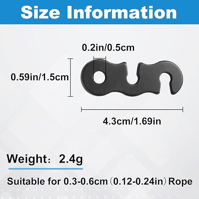 SATINIOR 20 Pieces Guyline Tensioner Aluminum Alloy Tent Cord Paracord Tensioner Guy Line Rope Adjusters Cord Tighteners for Outdoor Tent Camping Hiking Accessories