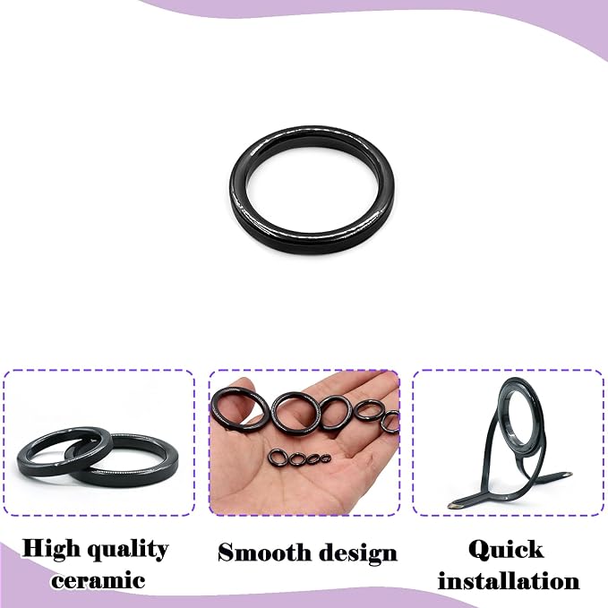 Fishing Rod Eyelet Repair Kit 28Pcs/50Pcs Fishing Ceramic Rings Replacement Set,14 Sizes Fishing Pole Rod Tip Eyes Repair Accessories