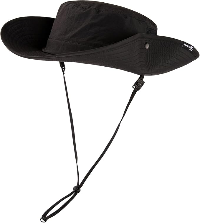 TOP-EX Men's Wide Brim Sun Hat UPF 50+ Waterproof, Packable Breathable Mesh Boonie Bucket Cap for Hiking Fishing Safari
