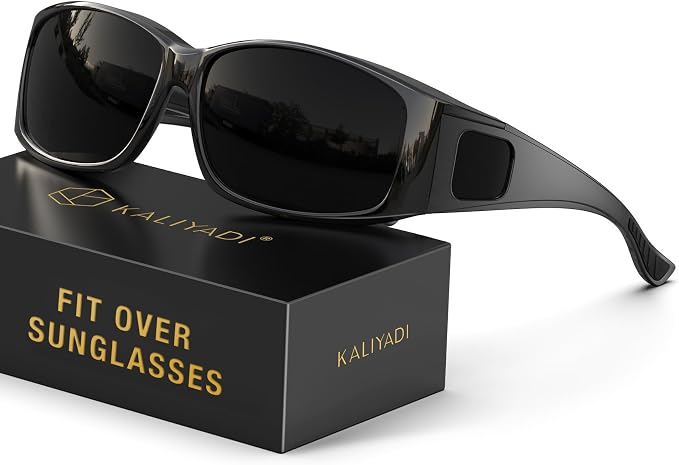 KALIYADI Polarized Sunglasses-Men Women Fit-Over-Glasses: Wrap Around Womens Sunglasses with UV400 for Driving Fishing Golf