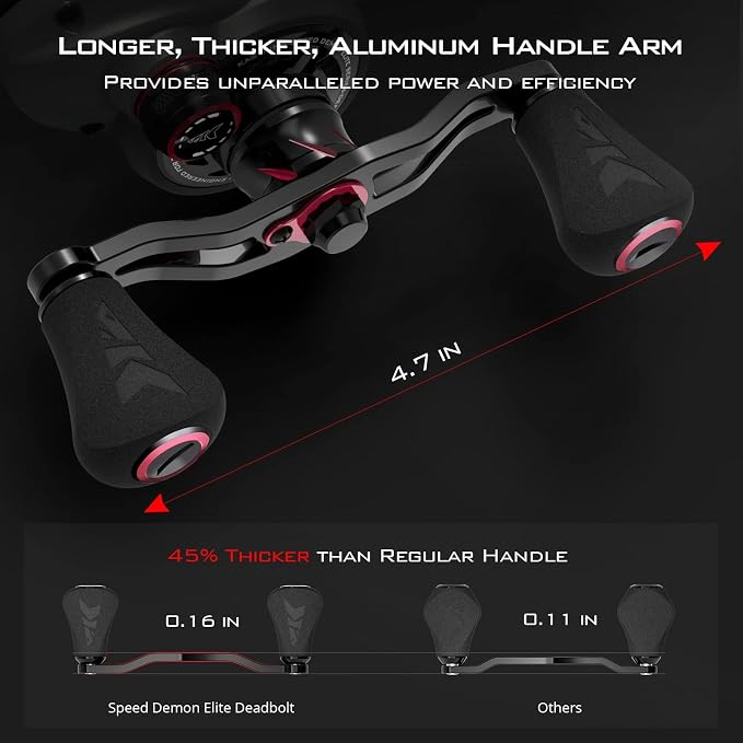 KastKing Speed Demon Elite Fishing Reel, World's Fastest 10.5:1 Gear Ratio/Deadbolt Baitcasting Reel, 10+1 Shielded Stainless Steel BB, CNC Lightweight Aluminum Frame, Available in Skipping Version