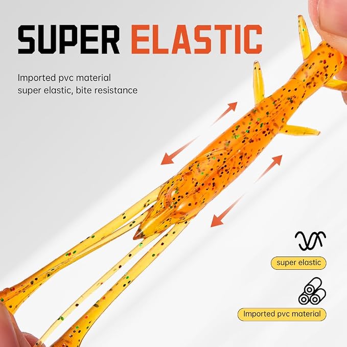 SOLOKING Soft Plastic Fishing Lures - Second Generation Evolved Bait with Natural Shrimp Oil, Salt Injection Technology, Super Elastic Imported PCV Material - Laser Reflector & Submarine Modeling