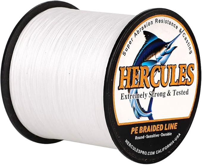 HERCULES Cost-Effective Super Strong 4 Strands Braided Fishing Line 6LB to 100LB Test for Salt-Water, 109/328 / 547/1094 Yards (100M / 300M / 500M / 1000M), Diam# 0.08MM - 0.55MM, Hi-Grade