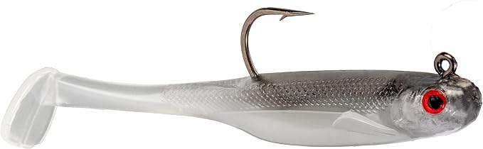 Strike King Homing Minnow Fishing Lure, Pre-Rigged Soft Plastic Swimbait, 3-Pack