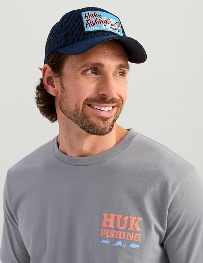 HUK Mens Performance Fishing Logo Tee, Short Sleeve T-Shirt for Men