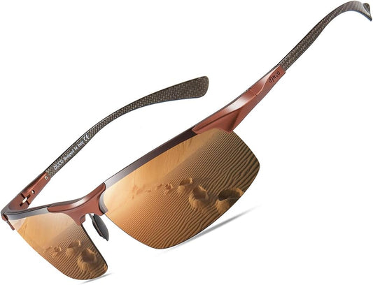 DUCO Polarized Sunglasses Mens Ultralight Carbon Fiber Sun Glasses for Men Driving Sports Fishing UV400 Protection DC8277