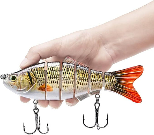 Large Multi Jointed Fishing Lures Bait,Big Giant Fishing Bass Lures,Crankbaits Swimbaits with Treble Hook