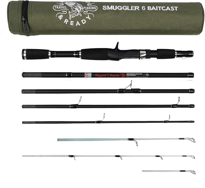Rigged and Ready Smuggler Series™ Travel Fishing Rods. Super Compact, 1 Spinning Rod and Reel Combo, 4 Spin, 1 Casting Rod + Cases. 2, 3 or 4 Tips. Spin and General Freshwater - Saltwater Fishing