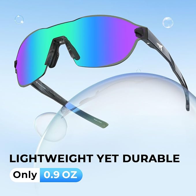 KastKing Nizini Polarized Sports Fishing Sunglasses, With PuriVex Protective Lens Coating, Rimless Wrap Design, Men Women
