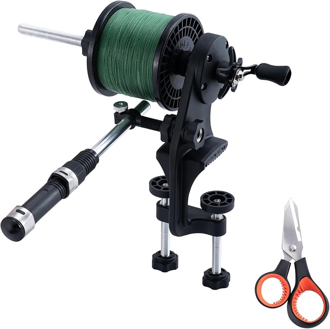 Goture Fishing Line Spooler for Fishing Reel, Fits Spools up to 5.9 in Fishing Spooler, Available in Two Lengths Fishing Reel Line Spooler, Adjustable Friction Machine Spooling Station System