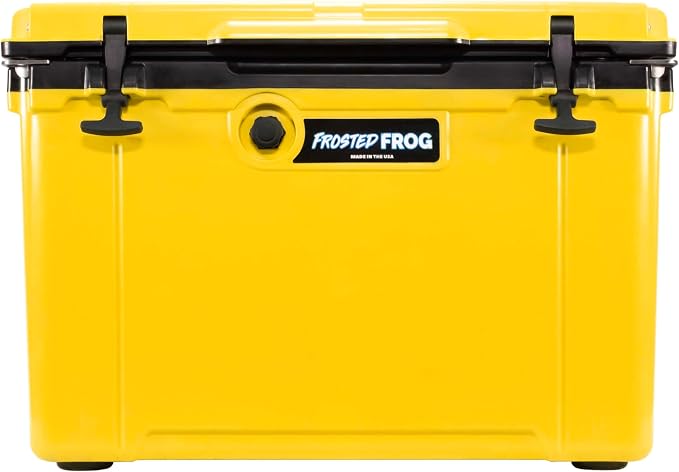 Frosted Frog 54 Qt Hard Cooler, Lightweight Made in USA Insulated Ice Chest | 30% lighter than rotomolded coolers; 54-quart hardside for camping, fishing, boating, beach, BBQ, tailgating & drinks