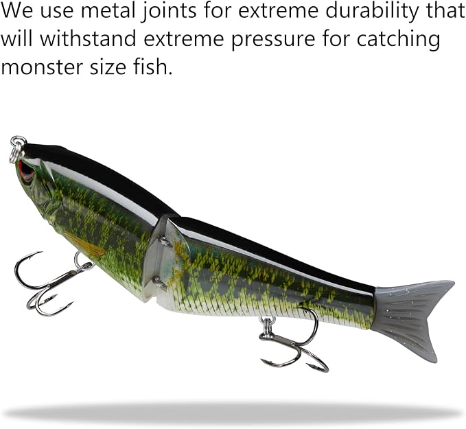 Bassdash SwimShad Glide Baits Jointed Swimbait Bass Pike Salmon Trout Muskie Fishing Lure
