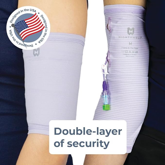 Mighty Well PICCPerfect PICC Line Cover: Soft Touch Double Layer PICC Line Arm Cover | Solid Blush, X-Large