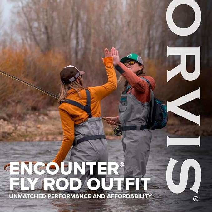 Orvis Encounter Fly Rod Outfit - 4Pc Fishing Rod and Reel Combo with Smooth Performance, Complete with Reel, Line, Backing, & Leader for Young Anglers
