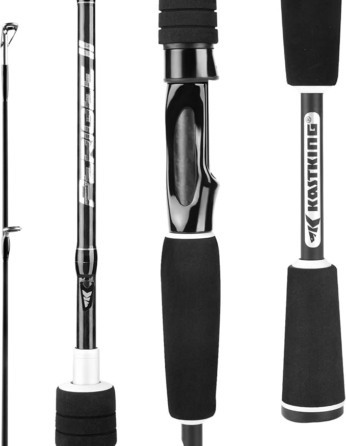 KastKing Perigee II Spinning & Casting Fishing Rods, Fuji O-Ring Line Guides, 24 Ton Carbon Fiber Casting and Spinning Rods - Two Pieces,Twin-Tip Rods