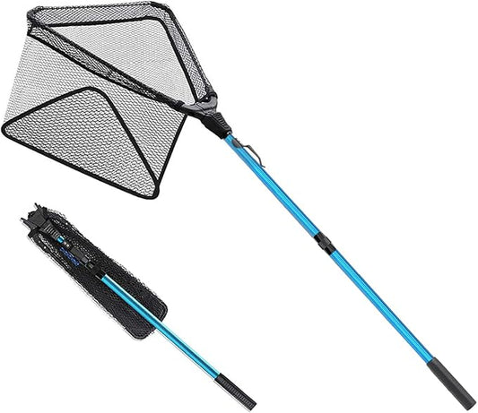 SAN LIKE Fishing Net Fish Landing Net Collapsible Fish Net with Anti-Slip Telescoping Rubber Pole Handle for Kids Adults in Saltwater Freshwater Multi-Size Extending to 37/42/43/51/69/71/89/98inch