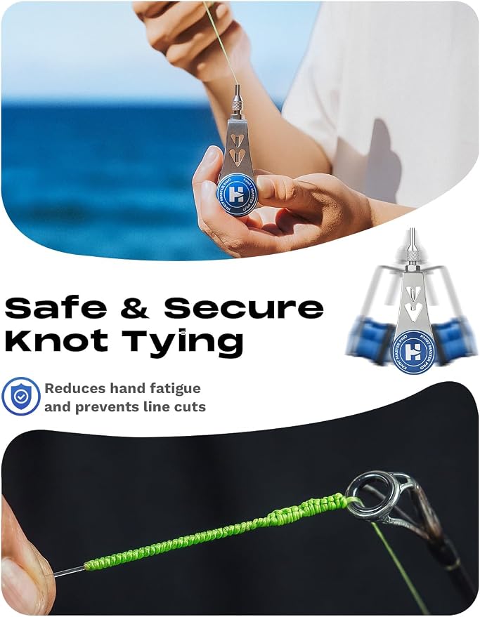 HOOK-EZE PR Knot Bobbin Tool, Fishing Knot Tying Tool for Braid to Leader (FG Alternative), Heavy Duty GT Assist Knotter Line Winder for Secure Ties, Offshore Saltwater Gear & Accessories