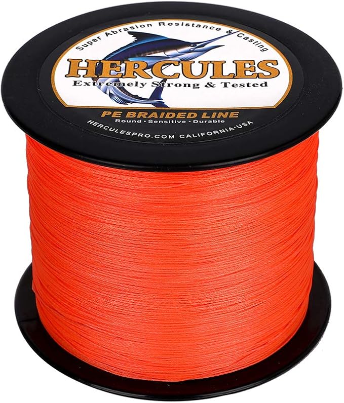 HERCULES Cost-Effective Super Cast 8 Strands Braided Fishing Line 10LB to 300LB Test for Salt-Water,109/328/547/1094 Yards(100M/300M/500M/1000M),Diam.#0.12MM-1.2MM,Hi-Grade Performance,Variety Colors