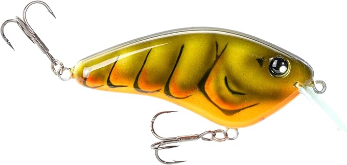 Strike King Hardliner Fishing Lure, Flat Sided Crankbait, Circuit Board Lip, Extra Tight Wobble, Size 4 Treble Hooks