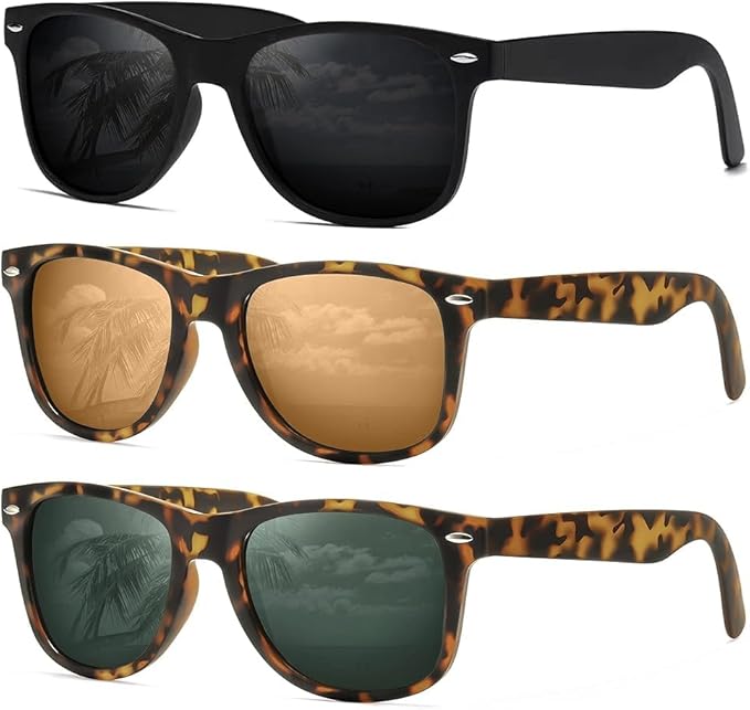 DEMIKOS Sunglasses Men Polarized Sunglasses for Mens Womens Retro Mirror Lens for Driving Fishing UV Protection