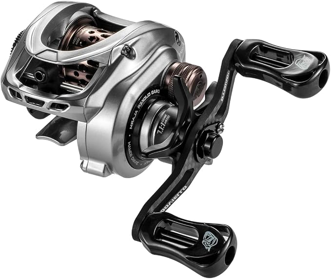 HICC50 Compact Baitcaster Fishing Reels - 4.7oz Ultra Smooth Bait Finesse Casting 30 Magnetic Brake, 7.1:1/8.1:1 Ratio10+1 Double Shield Bearing for Saltwater Freshwater with Dual spools