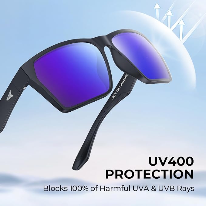 KastKing Beartrap Polarized Sports Fishing Sunglasses, With PuriVex Protective Lens Coating, Square Frame Design, Men Women