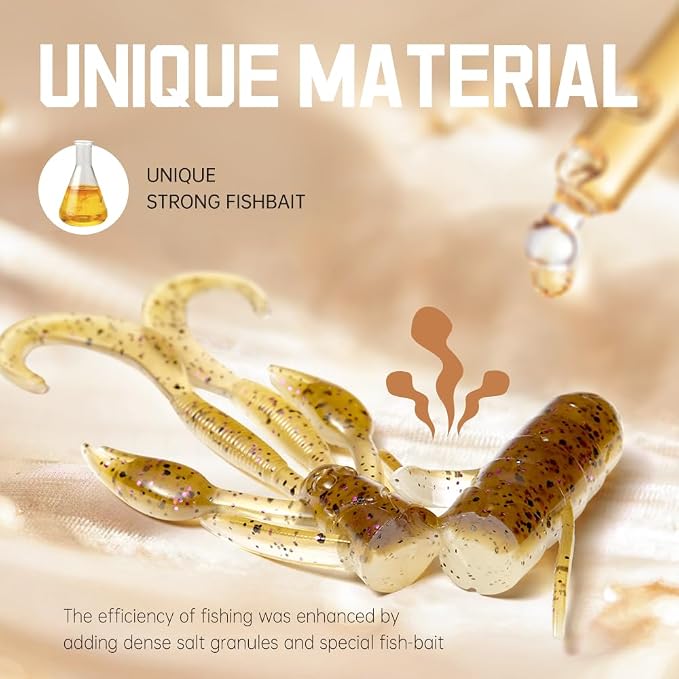 SOLOKING Soft Plastic Fishing Lures - Second Generation Evolved Bait with Natural Shrimp Oil, Salt Injection Technology, Super Elastic Imported PCV Material - Laser Reflector & Submarine Modeling