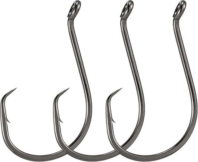 Dr.Fish 100 Pack Octopus Circle Hooks, Saltwater & Freshwater Fishing Hooks, #8-#10/0, Offset, Catfish, Tuna, Striper, Snapper, Bass Fishing