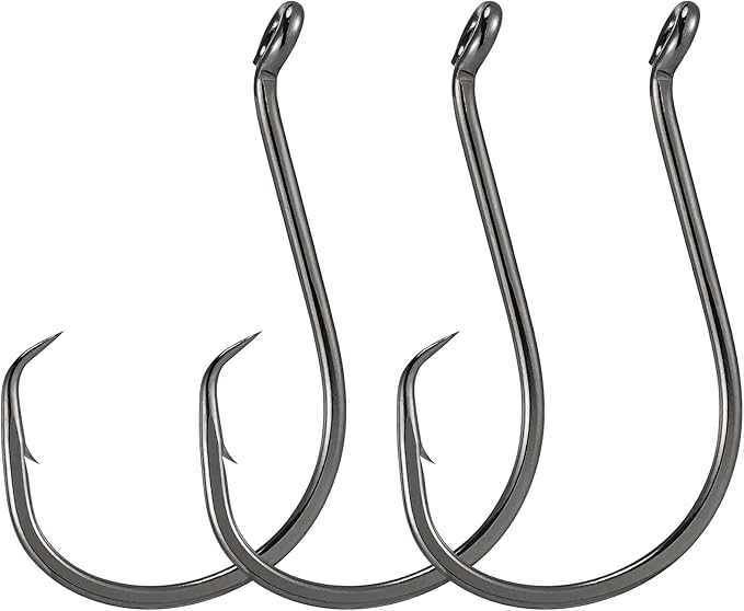 Dr.Fish 100 Pack Octopus Circle Hooks, Saltwater & Freshwater Fishing Hooks, #8-#10/0, Offset, Catfish, Tuna, Striper, Snapper, Bass Fishing