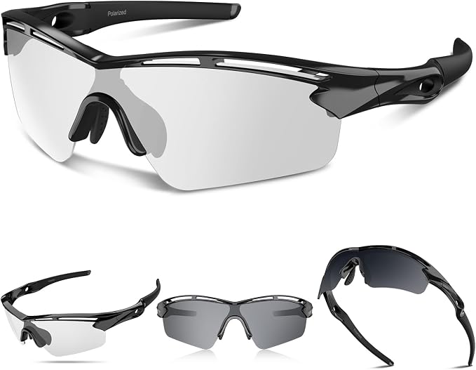 Rosemal Sports Sunglasses Polarized Cycling Sunglasses Running Driving Fishing Hiking for Men Women UV400 TAC TR90