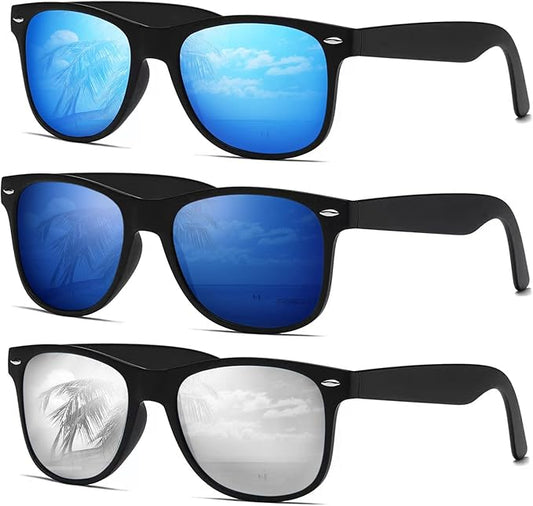 DEMIKOS Sunglasses Men Polarized Sunglasses for Mens Womens Retro Mirror Lens for Driving Fishing UV Protection