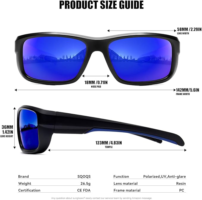 3Pack Polarized Sports Sunglasses for Men, Wrap Around Frame UV400 Goggles Sun Glasses for Cycling Fishing Driving