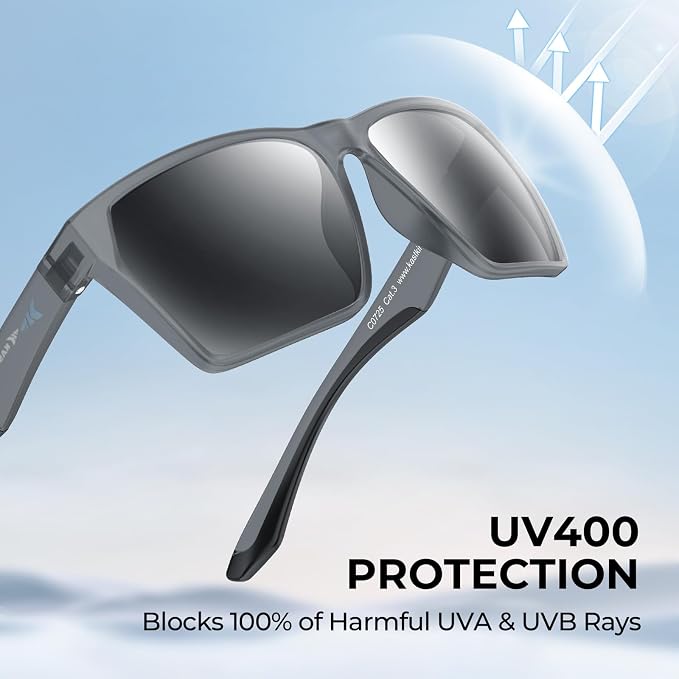 KastKing Beartrap Polarized Sports Fishing Sunglasses, With PuriVex Protective Lens Coating, Square Frame Design, Men Women