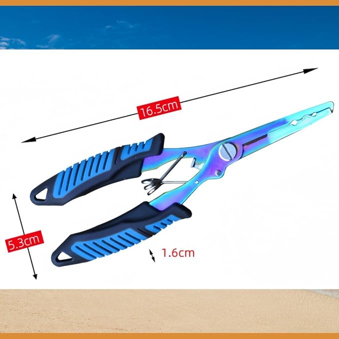 Fishing Needle Nose Pliers, Stainless Steel Fish Pliers and Scissors Set with Sheath Lanyard, Hook Remover Split Ring Tools, Aboda Fishing Gear Fresh & Saltwater Fishing Tool Kit