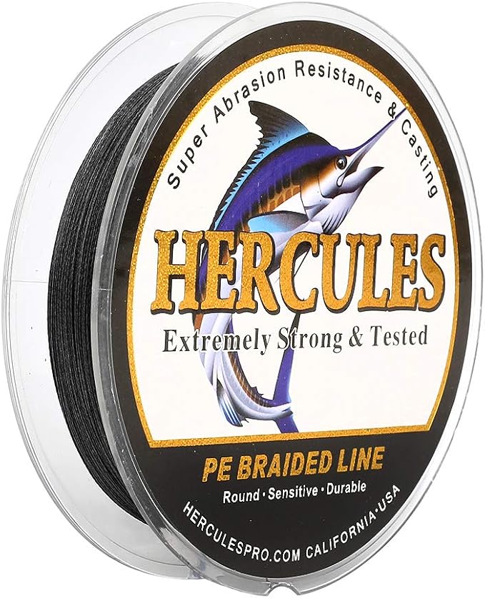 HERCULES Cost-Effective Super Strong 4 Strands Braided Fishing Line 6LB to 100LB Test for Salt-Water, 109/328 / 547/1094 Yards (100M / 300M / 500M / 1000M), Diam# 0.08MM - 0.55MM, Hi-Grade